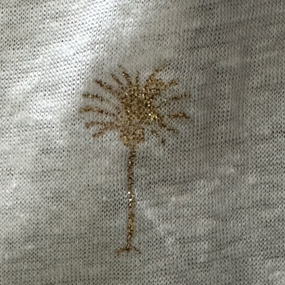 Rails Luna Metallic Palm Tree Linen-Blend Graphic T-Shirt Size Large - Picture 7 of 9